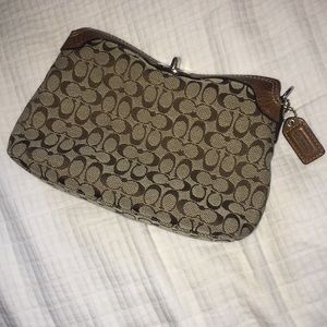 Authentic COACH small leather clutch